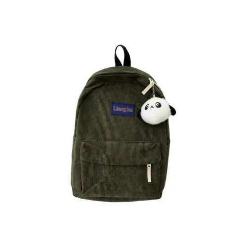 Cwatcun Corduroy Fabric Backpack Regular Women's Green/Apricot/Brown/Black