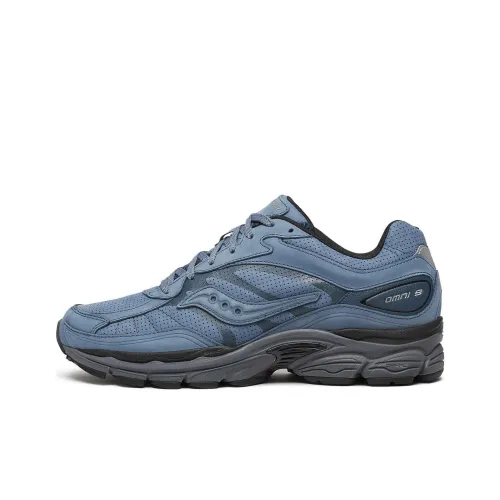 Saucony Pro Grid Omni 9 Anti Slip Wear Resistant Low Top Running Shoes Unisex Blue
