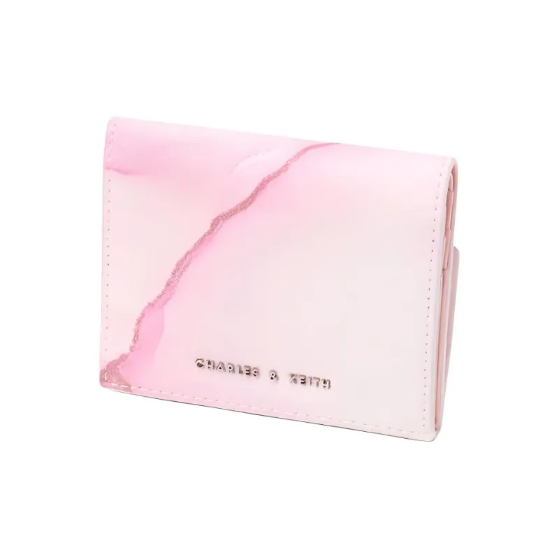 CHARLES&KEITH Leather Coin Purse Card Holder Wallet Mini Women's Pumpkin/Pale Pink/Blue Green-4