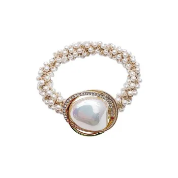 DAN DREAM Rhinestone Shell Pearl Pearl Hair Ties Women's