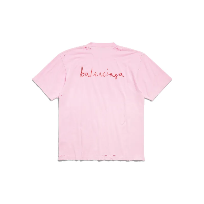 Balenciaga T Shirt Women's Pink Loose Fit-1