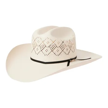 STETSON Grosgrain Ribbon Genuine Leather Straw Sun Protection Hats Unisex Ecru