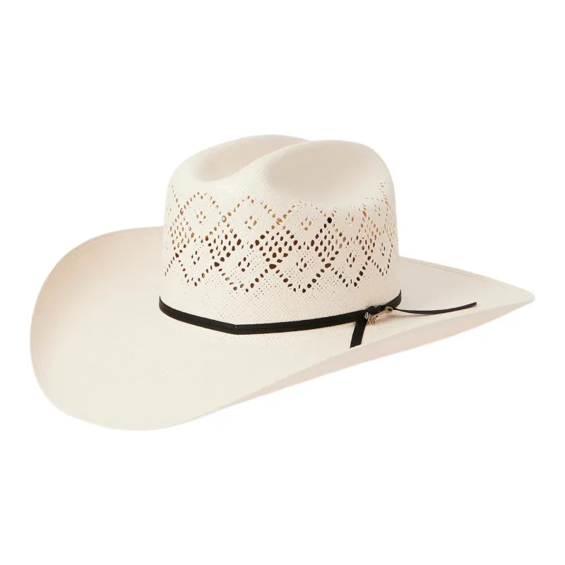STETSON Grosgrain Ribbon Genuine Leather Straw Sun Protection Hats Unisex Ecru-0