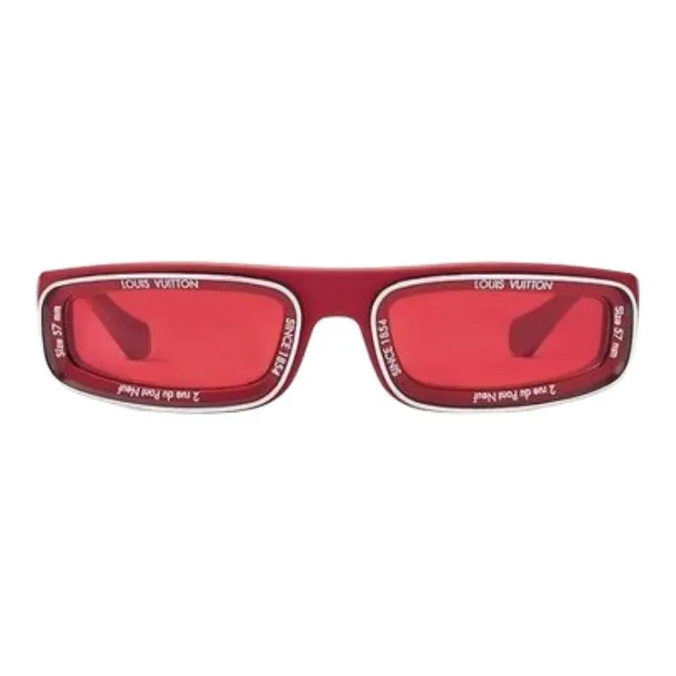 LOUIS VUITTON Nylon Rubber Rectangular Sunglasses Men's Multicolor-8
