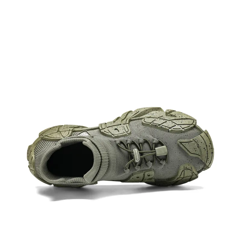 Binary Low Top Chunky Sneakers Men's Green-4