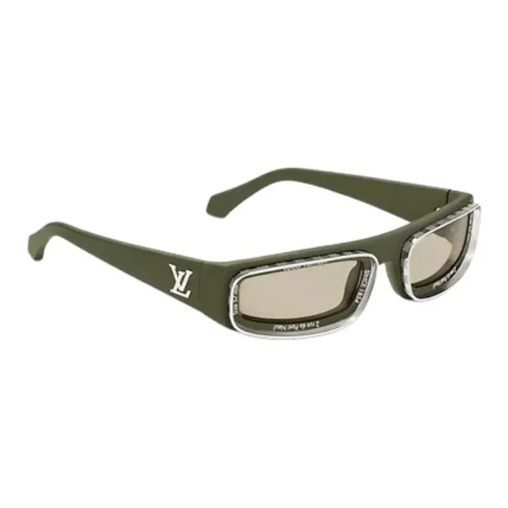 LOUIS VUITTON Nylon Rubber Rectangular Sunglasses Men's Multicolor-6