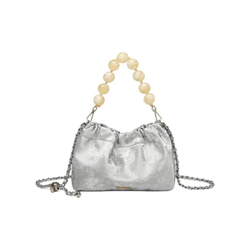 DAPHNE Pu Handbag, Shoulder Bag Women's Ecru/Silver/Green-5