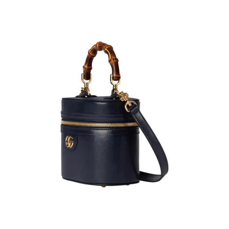 GUCCI Leather Handbag, Shoulder Bag, Crossbody Bag Mini Women's Dark Blue-1