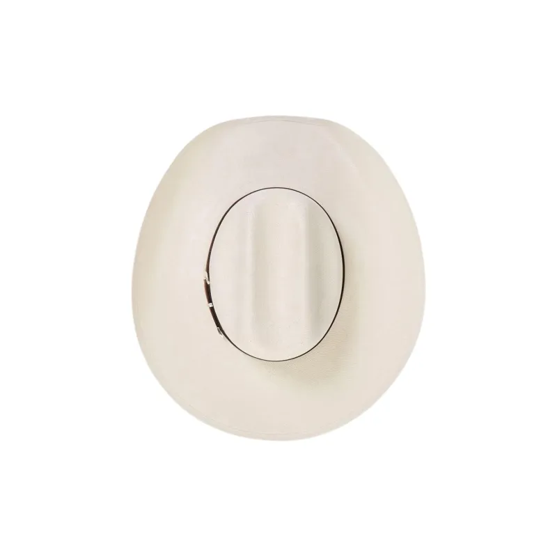 STETSON Leather Straw Denim Sun Protection Hats Unisex Beige-1
