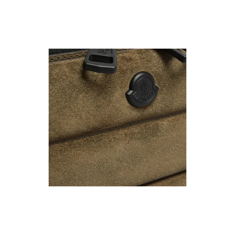 Moncler Suede Shoulder Bag, Crossbody Bag Men's Olive Green-4