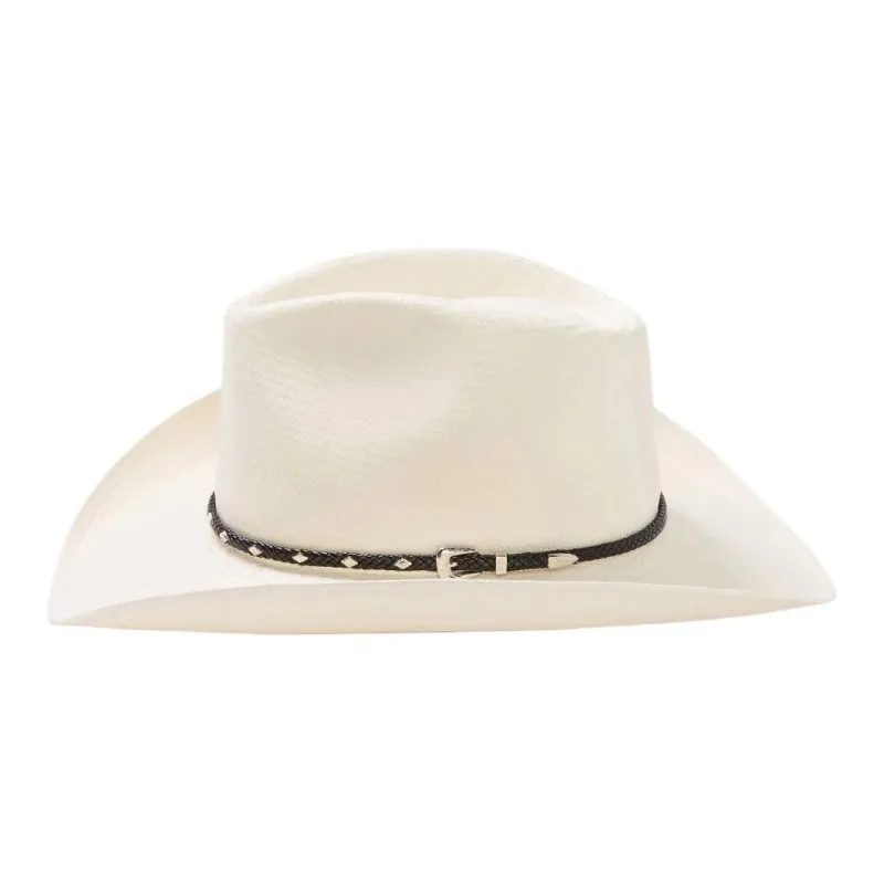 STETSON Straw Leather Denim Sun Protection Hats Unisex White-1