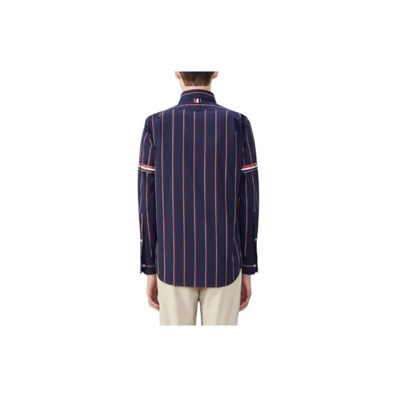THOM BROWNE Striped Cotton Shirt-0