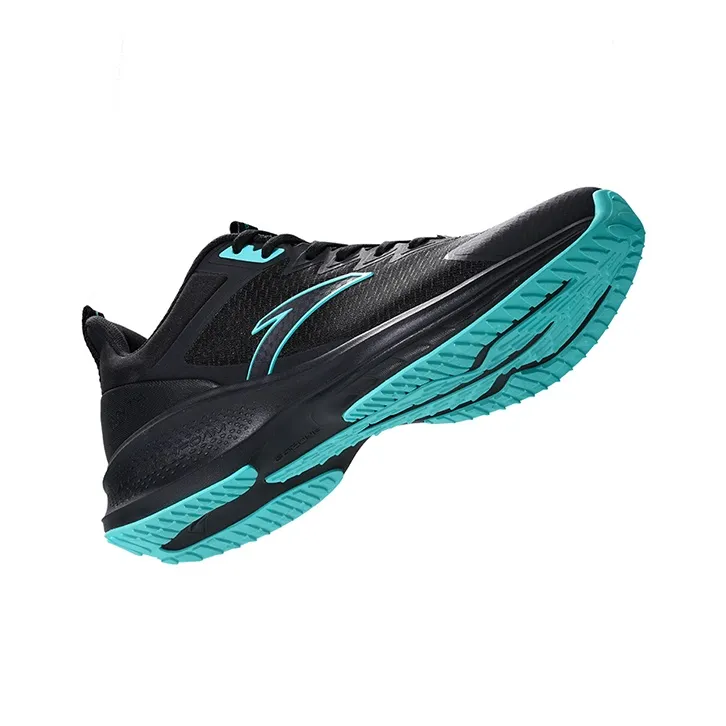 Anta Cushioning Anti-Slip And Wear-Resistant Low-Top Running Shoes Men's Black Fluorescent Aqua Green-3