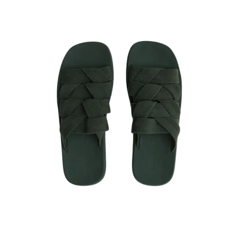 Bottega Veneta Plat Odor Resistant Slide Slippers Men's Dark Green-3