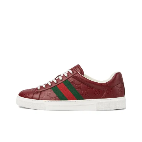 GUCCI ACE Skateboard Shoes Men Low-Top Red