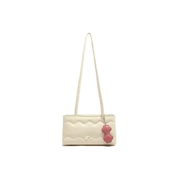 MICOCAH PU Small Square Bag Shoulder Bag Women's Tassel White/Punk Silver/Night Black