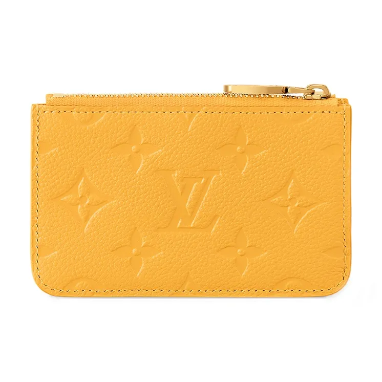 LOUIS VUITTON Monogram Empreinte Leather Coin Purse, Card Holder Women's Babydoll Yellow-1