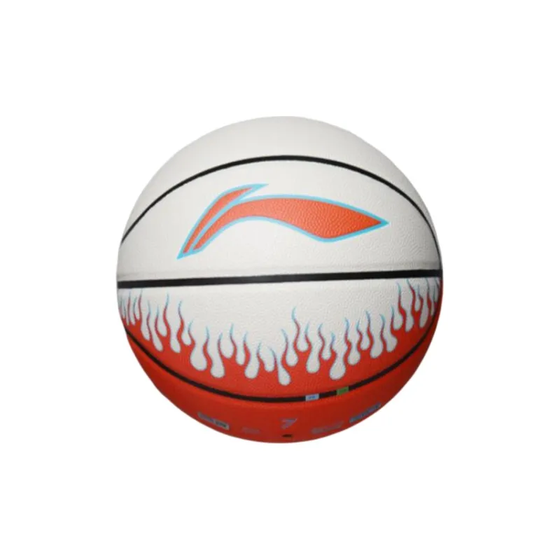 LiNing Moisture Absorbing Leather Basketball White Red Size 7 Ball Indoor, Outdoor, All-0