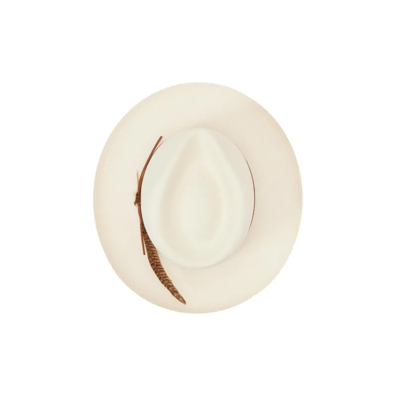 STETSON Straw Leather Sun Protection Hats Unisex Beige-3
