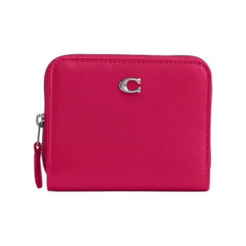 COACH Billfold Wallet Calfskin Wallet Mini Women's Dragon Fruit Red