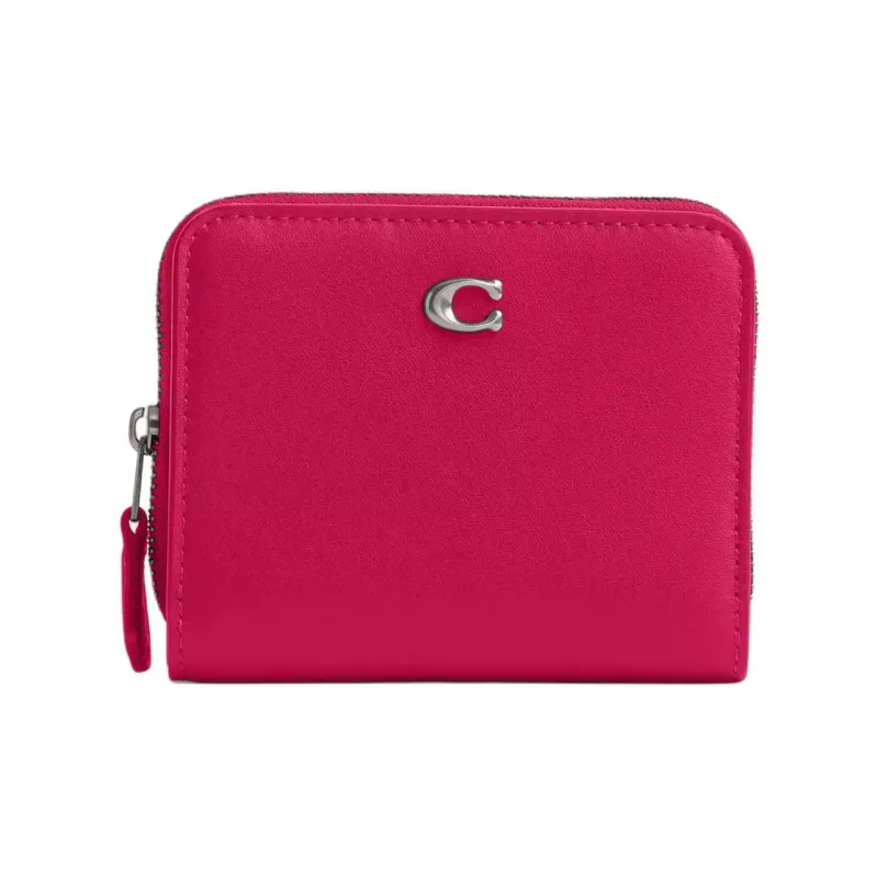 COACH Billfold Wallet Calfskin Wallet Mini Women's Dragon Fruit Red-0