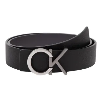 CALVIN KLEIN Cow Leather Leather Belts Men's Space Black Width 3.5cm