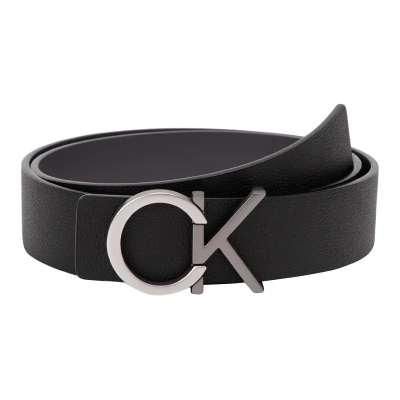 CALVIN KLEIN Cow Leather Leather Belts Men's Space Black Width 3.5cm-0