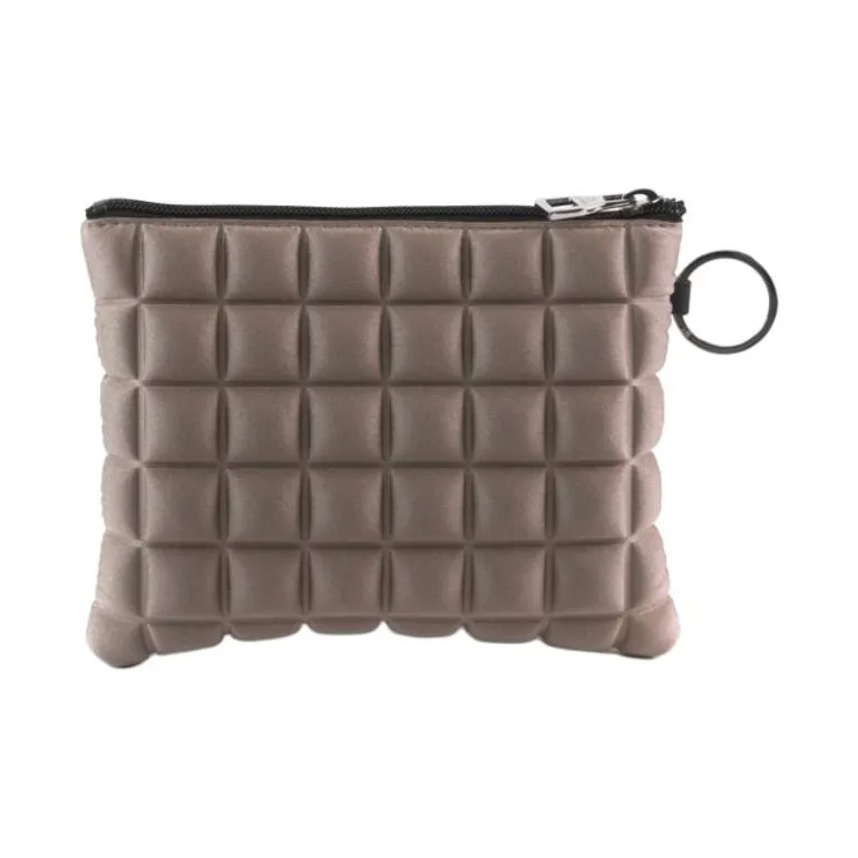 BPRIME 3D Cube Molded Fabric Wallet Mini Women's Light Coffee-0