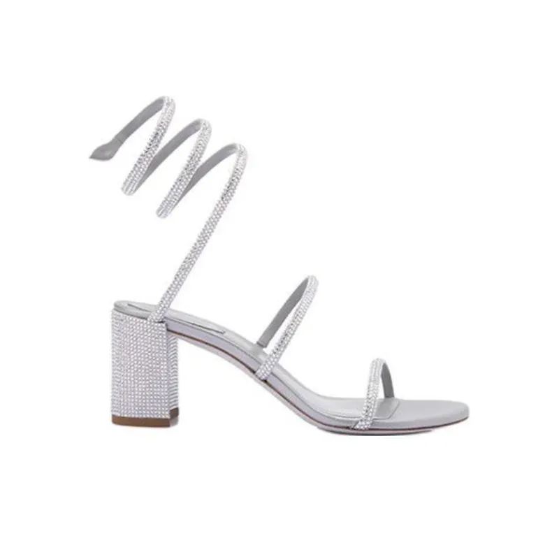 RENE CAOVILLA Cleo One Strap Sandals 6.5cm Women's Gray-1