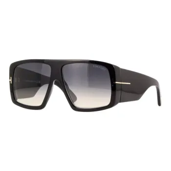 TOM FORD Acetate Irregular Shape Sunglasses Men's Black