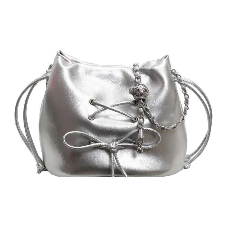 OTA PU Shoulder Bag, Crossbody Bag Women's Ecru/Silver/Black/Red-6