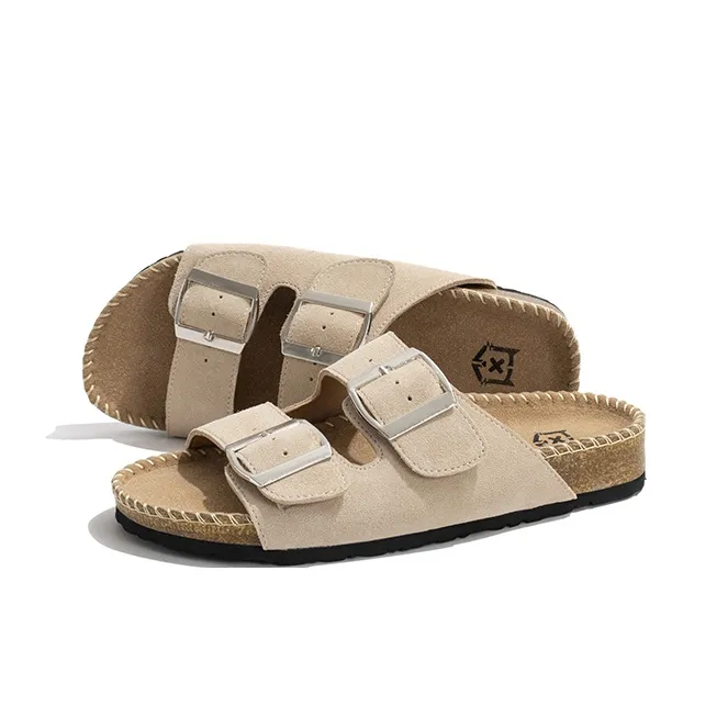 Old Meow Slip Resistant Abrasion Resistant Slide Slippers Women's Khaki-1