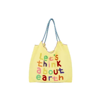 GKY Polyester Tote Bag Shopping Bag Shoulder Bags Unisex Yellow/Purple/Light Gray/Brown/Pink