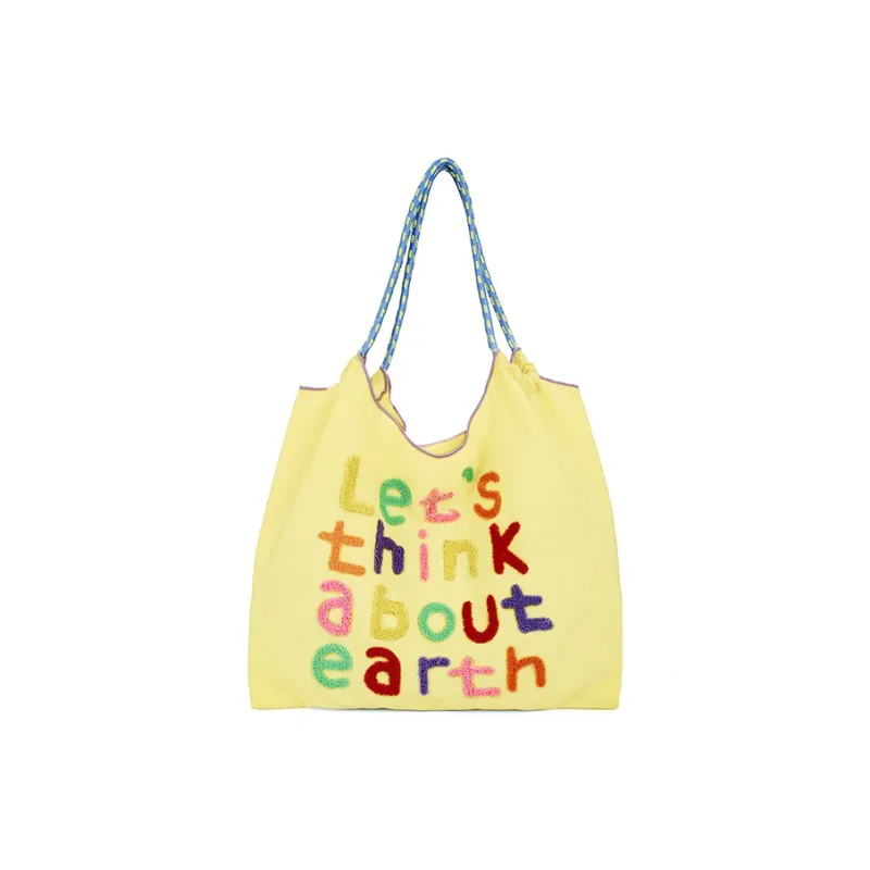 GKY Polyester Tote Bag Shopping Bag Shoulder Bags Unisex Yellow/Purple/Light Gray/Brown/Pink-0