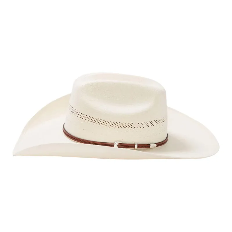 STETSON Leather Straw Denim Sun Protection Hats Unisex Beige-2
