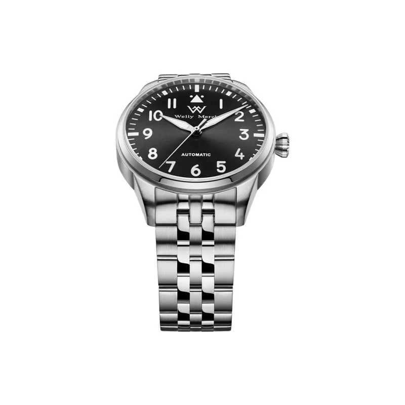 Welly Merck Automatic Mechanical Movement Watch Men's Watches Black Dial-4