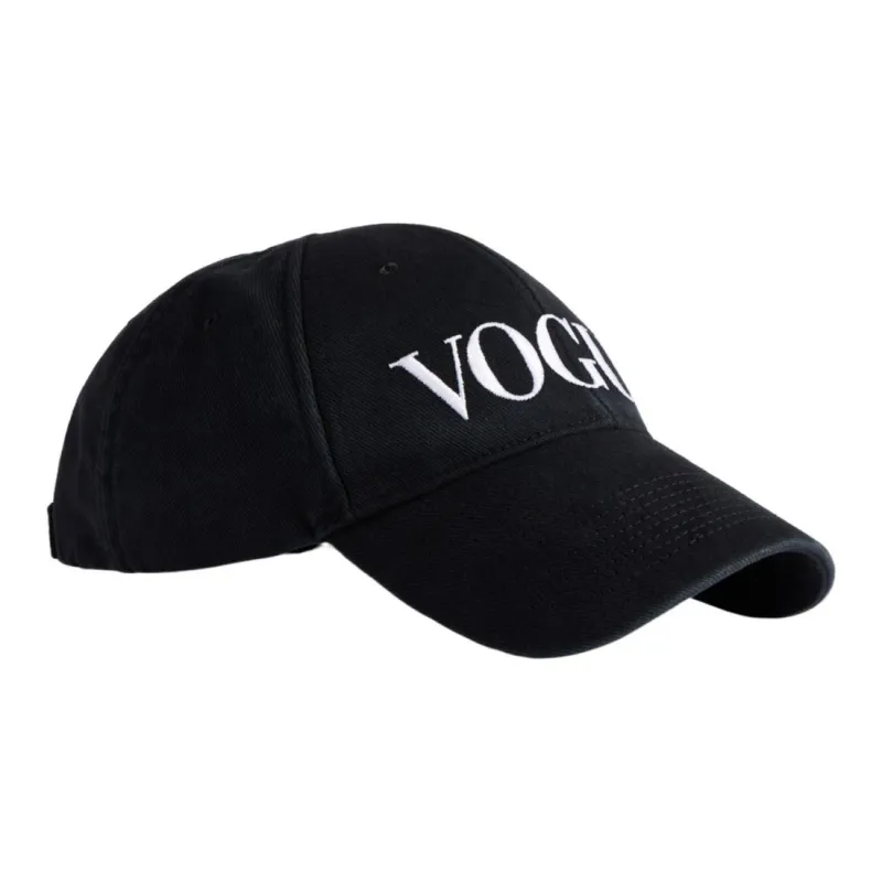 Balenciaga Cotton Baseball Caps Women's Washed Black-2