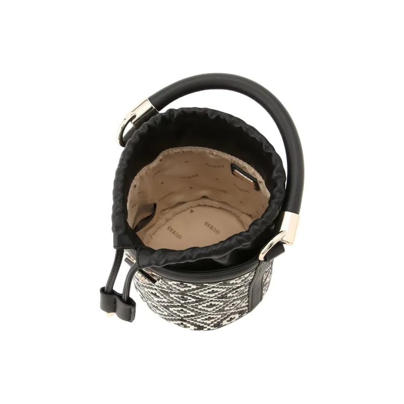 GUESS Polyurethane Bucket Bag Portable Crossbody Bag Shoulder Bag Women's Black-4