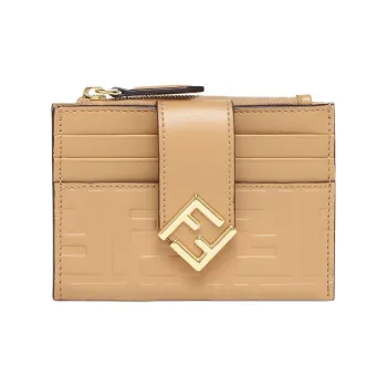 FENDI Cow Leather Wallet Regular Unisex Brown
