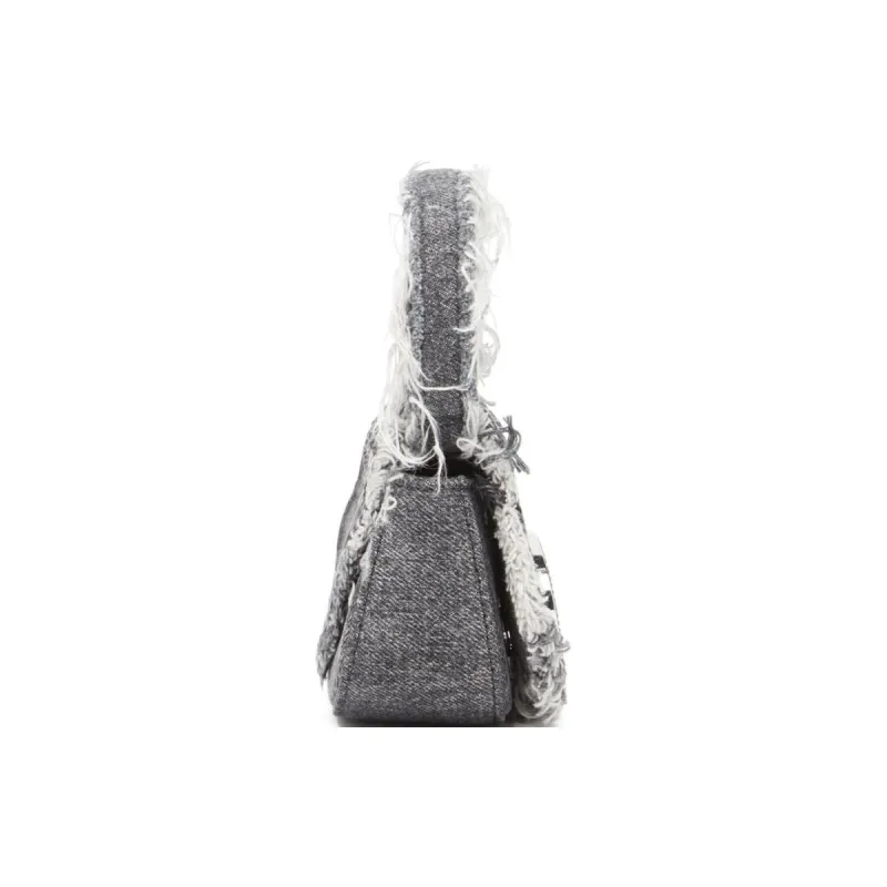 DIESEL 1DR Fringe Detailed Denim Mini Tote Bag-1