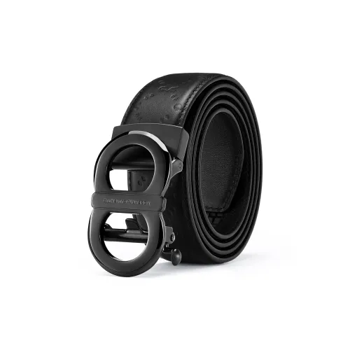 ROBERTA DI CAMERINO Top Grain Cow Leather Belts Men's Black 3.45CM Writing A Greeting Card And Printing Photos