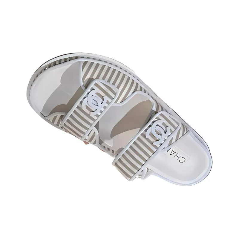 CHANEL Slip-Resistant Slide Slippers Women's Ecru-2