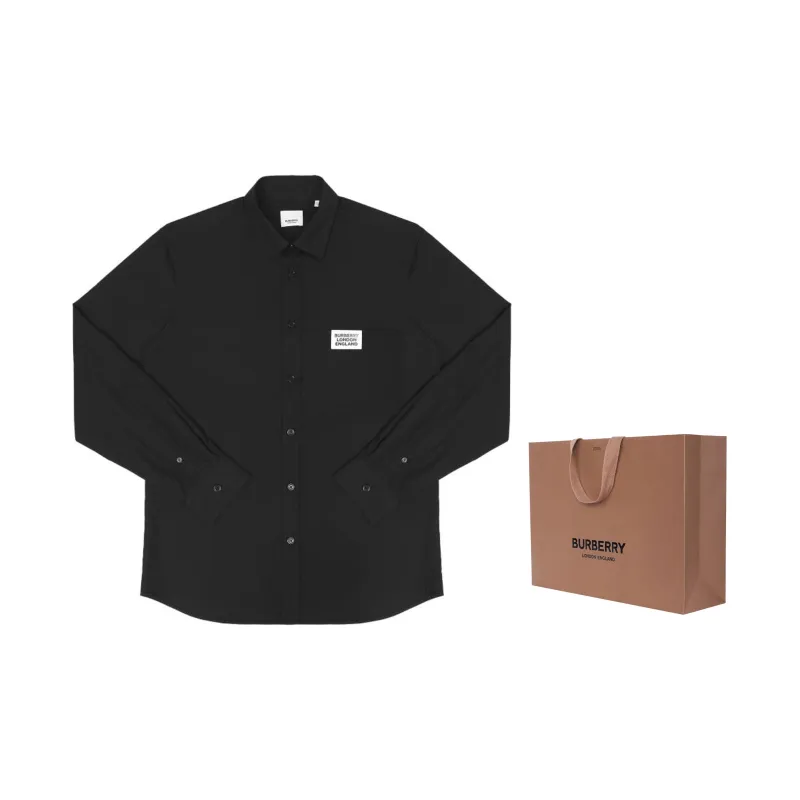 Burberry Shirt Spring Men's Black-2