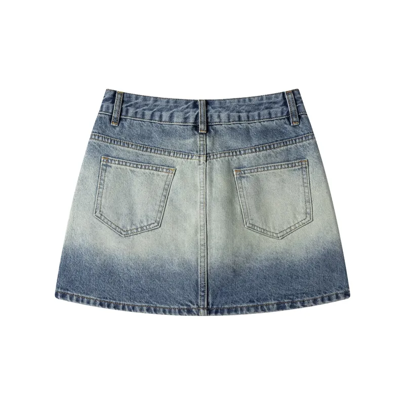 Heartboon Denim Short Skirts Women's Blue-1