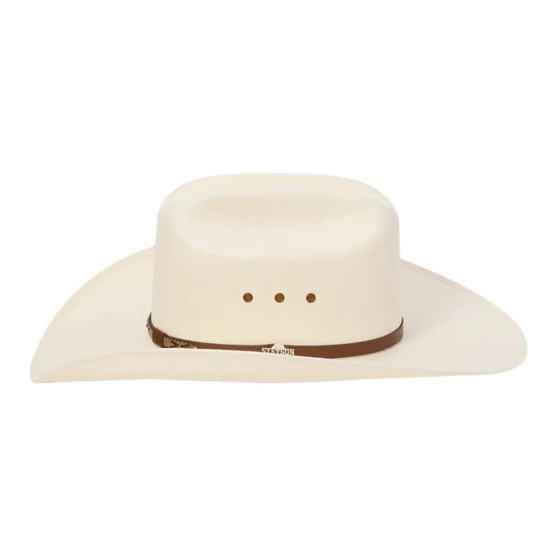 STETSON Straw Straw Genuine Leather Leather Sun Protection Hats Unisex Ecru-1