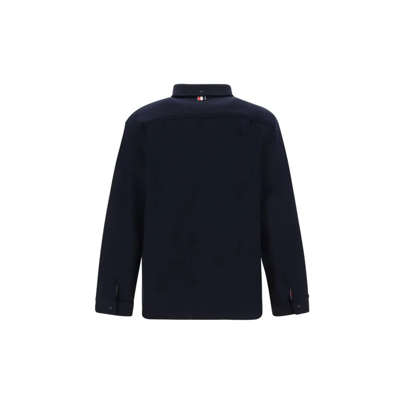 THOM BROWNE Herringbone Button Up Overshirt-1