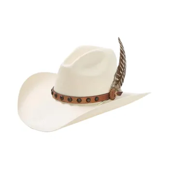 STETSON Leather Straw Silk Sun Protection Hats Unisex Beige