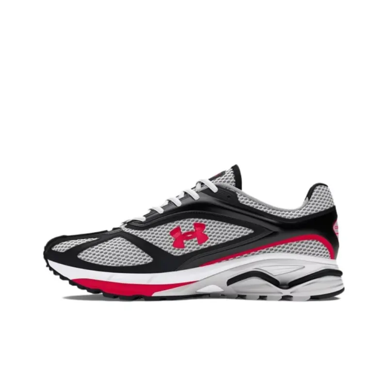 Under Armour Apparition Anti Slip Wear Resistant Low Top Casual Running Shoes Unisex Black Gray Red-2
