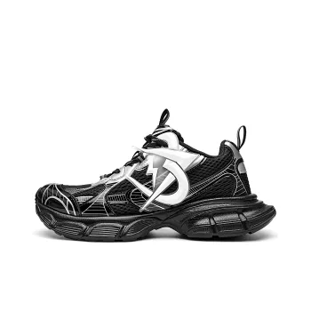 MVA Anti Slip And Wear Resistant Lightweight Low Top Chunky Sneakers Unisex Black White