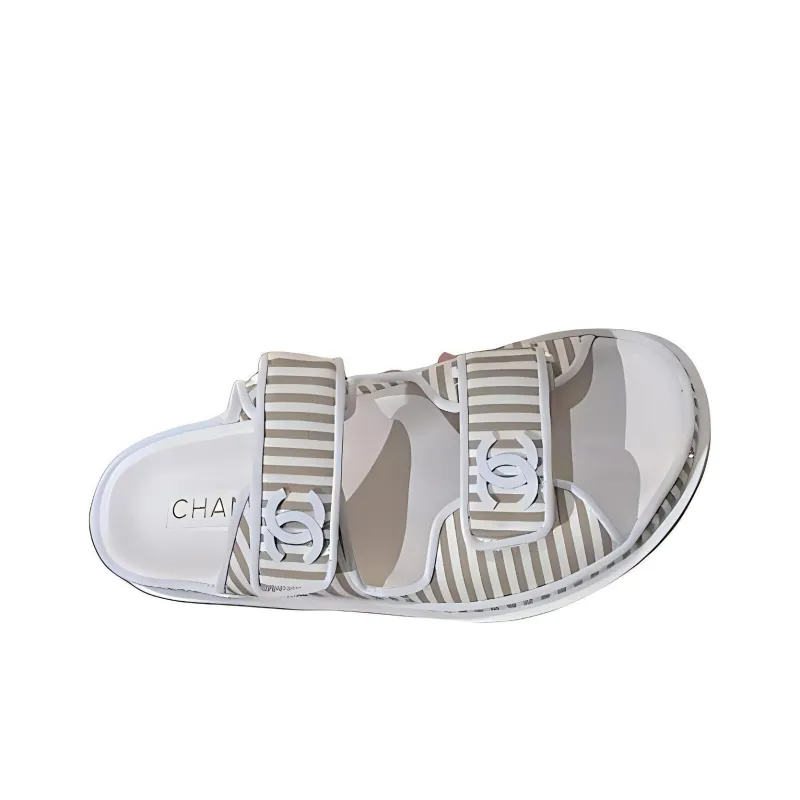 CHANEL Slip-Resistant Slide Slippers Women's Ecru-3